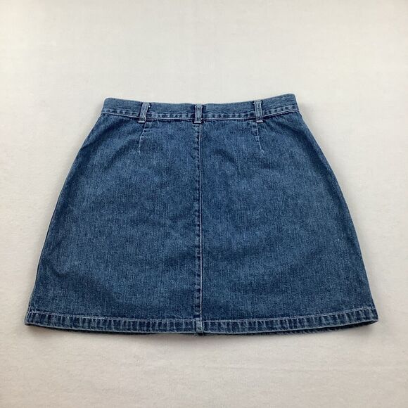 American Eagle Outfitters Denim Mini Skirt Women’s Size 8 Blue Jeans Snap Front - Picture 4 of 15